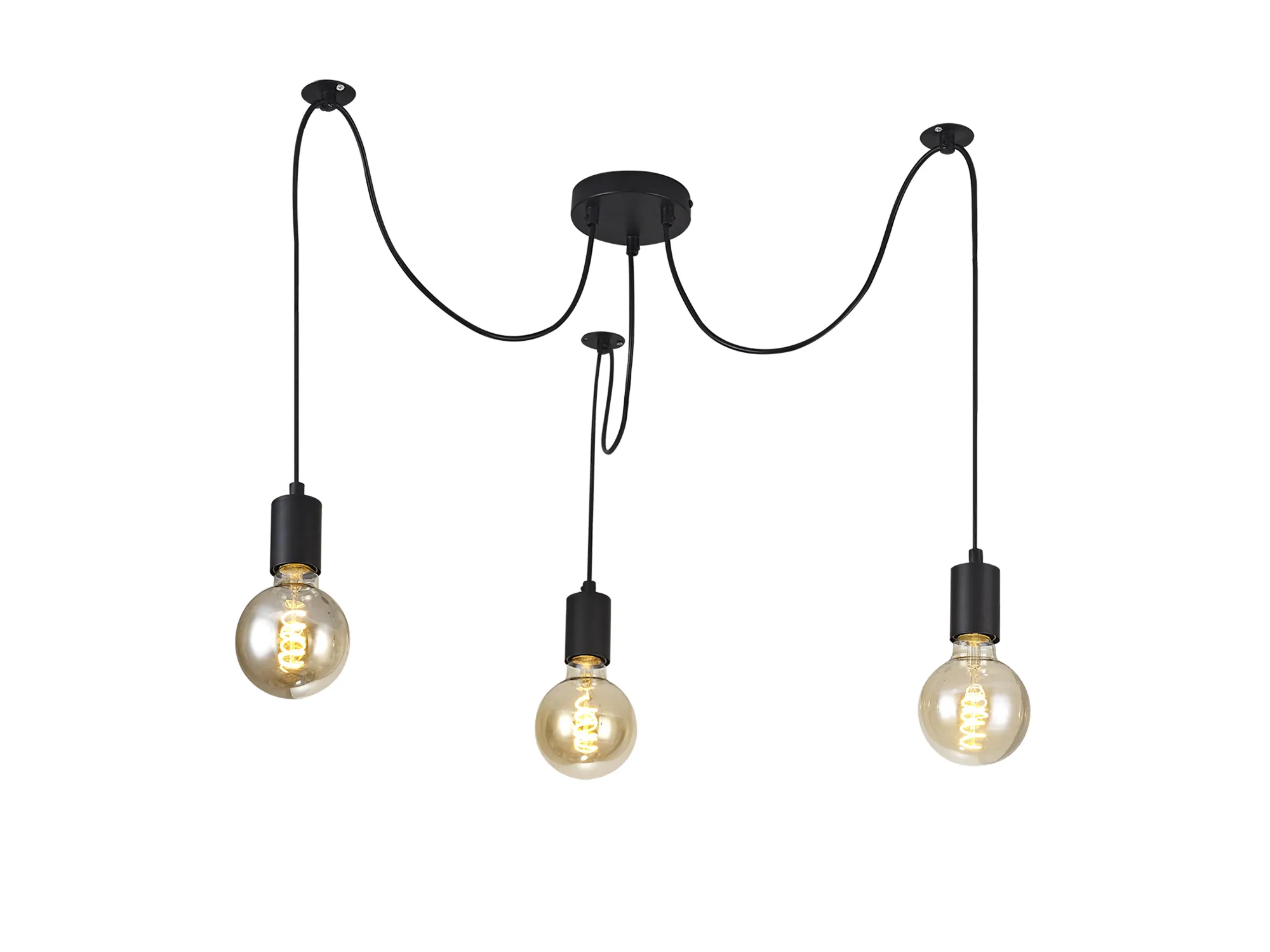 D0630  Dreifa Spider Pendant 3 Light Matt Black